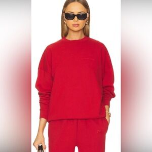Anine Bing Miles Sweatshirt in Washed Red